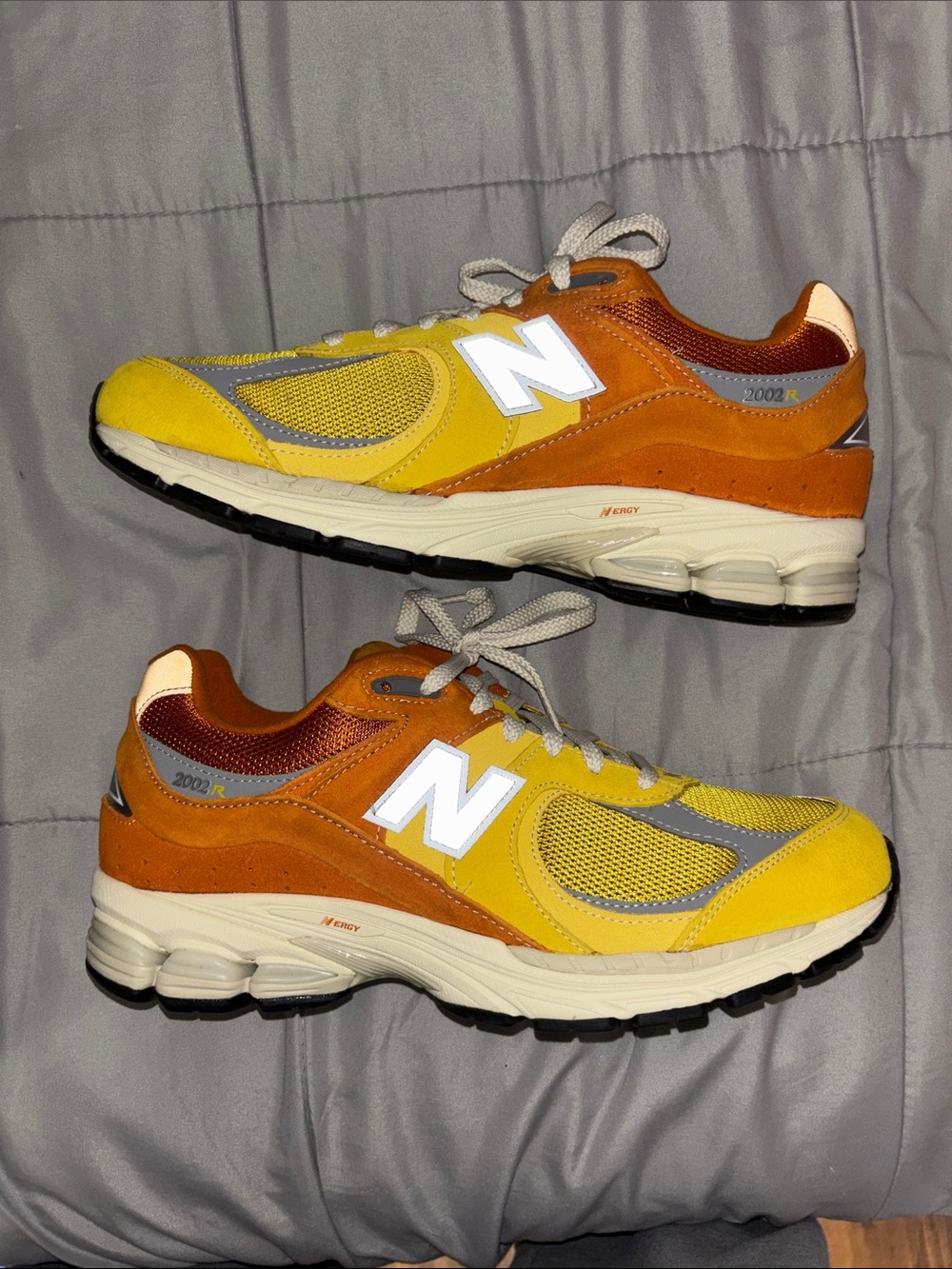 New Balance Men’s 2002R Yellow & Orange Retro Running Sneakers